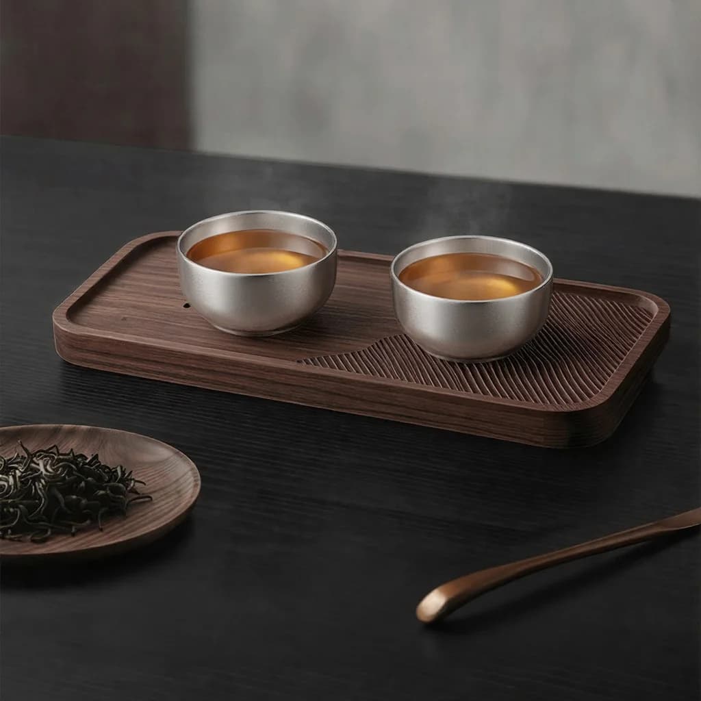 Sada čistých titánových čajových šálok Kung Fu, 2 šálky 55ml