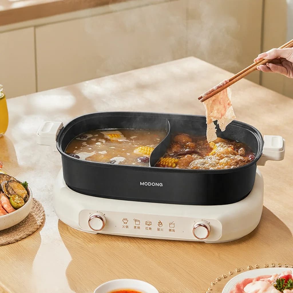 Delený elektrický hot pot 7L s rozdeľovacím hrncom a dvojitou reguláciou teploty