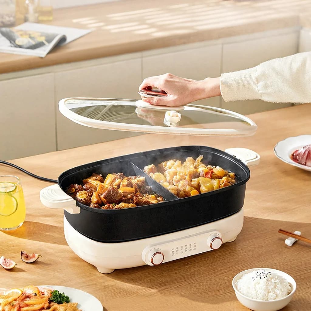 Delený elektrický hot pot 7L s nezávislou reguláciou teploty v dvoch zónach
