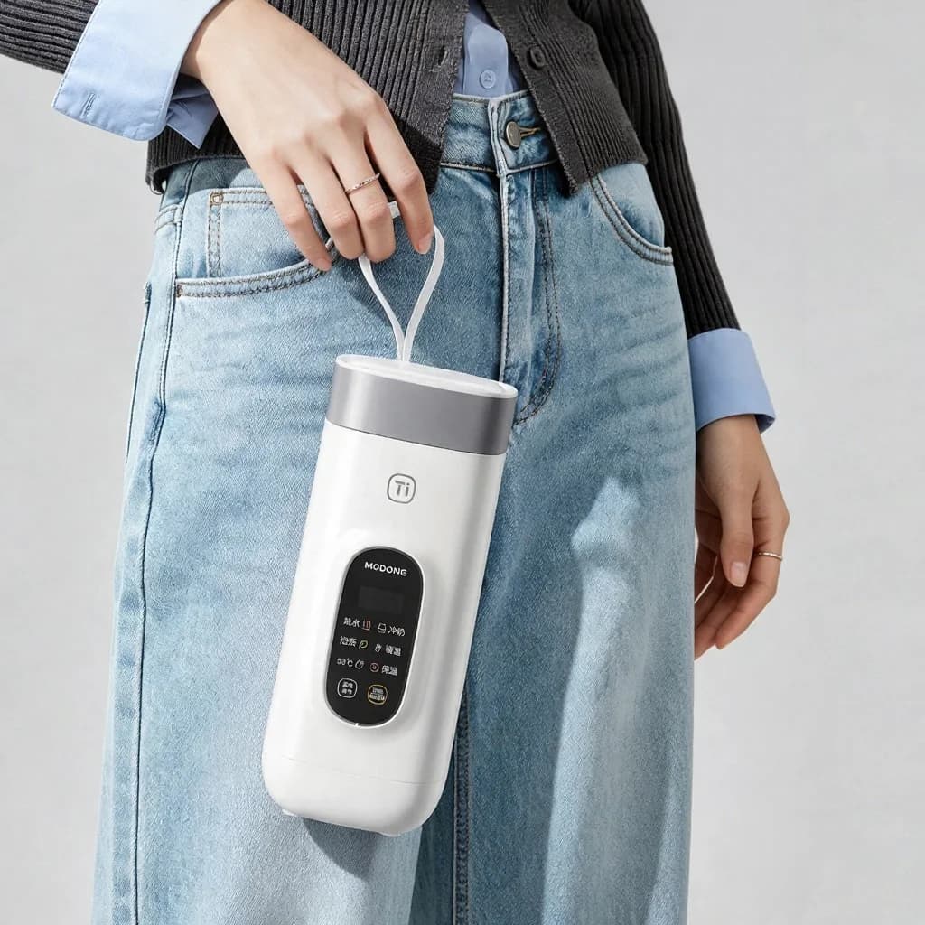 Titánový elektrický cestovný ohrevný hrnček na vodu, 650ml, 220V