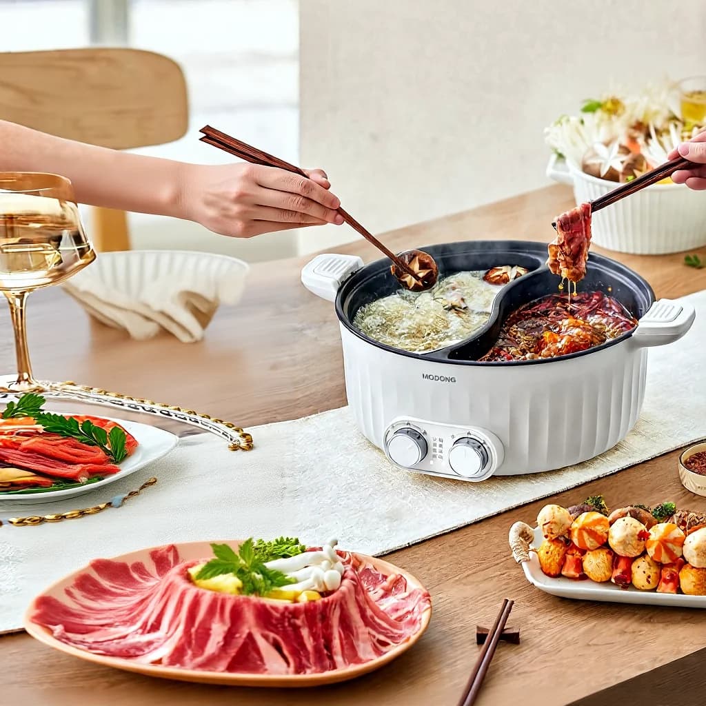 Elektrický dvojzónový hot pot 6L 7L 8L s dotykovým ovládaním