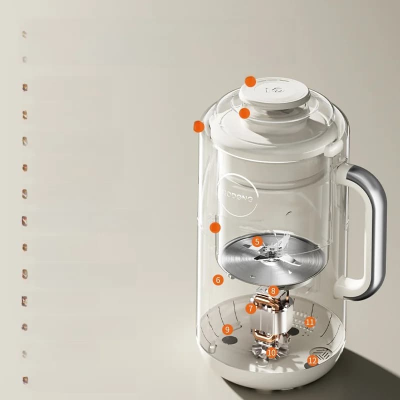 Vykurovací mixér s objemom 1.2L, dotykové ovládanie, nehrdzavejúca oceľ