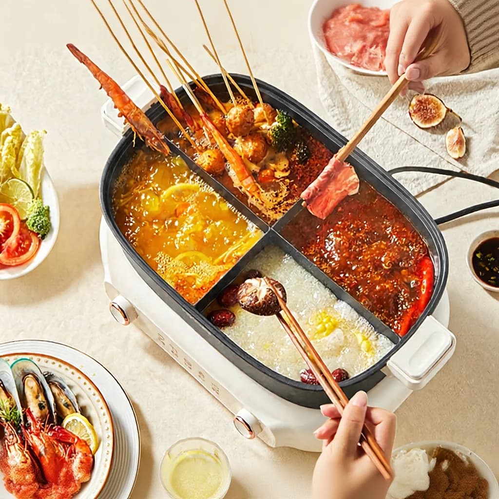 Delený elektrický hot pot 7L s rozdeľovacím hrncom a dvojitou reguláciou teploty
