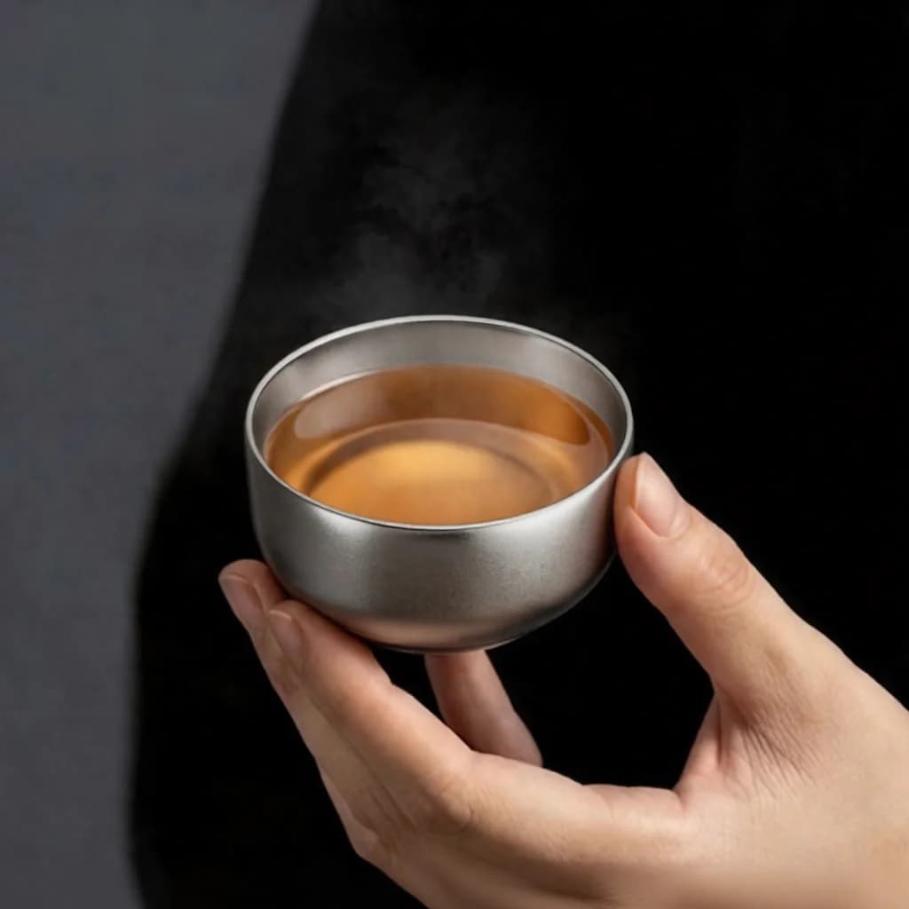 Sada čistých titánových čajových šálok Kung Fu, 2 šálky 55ml