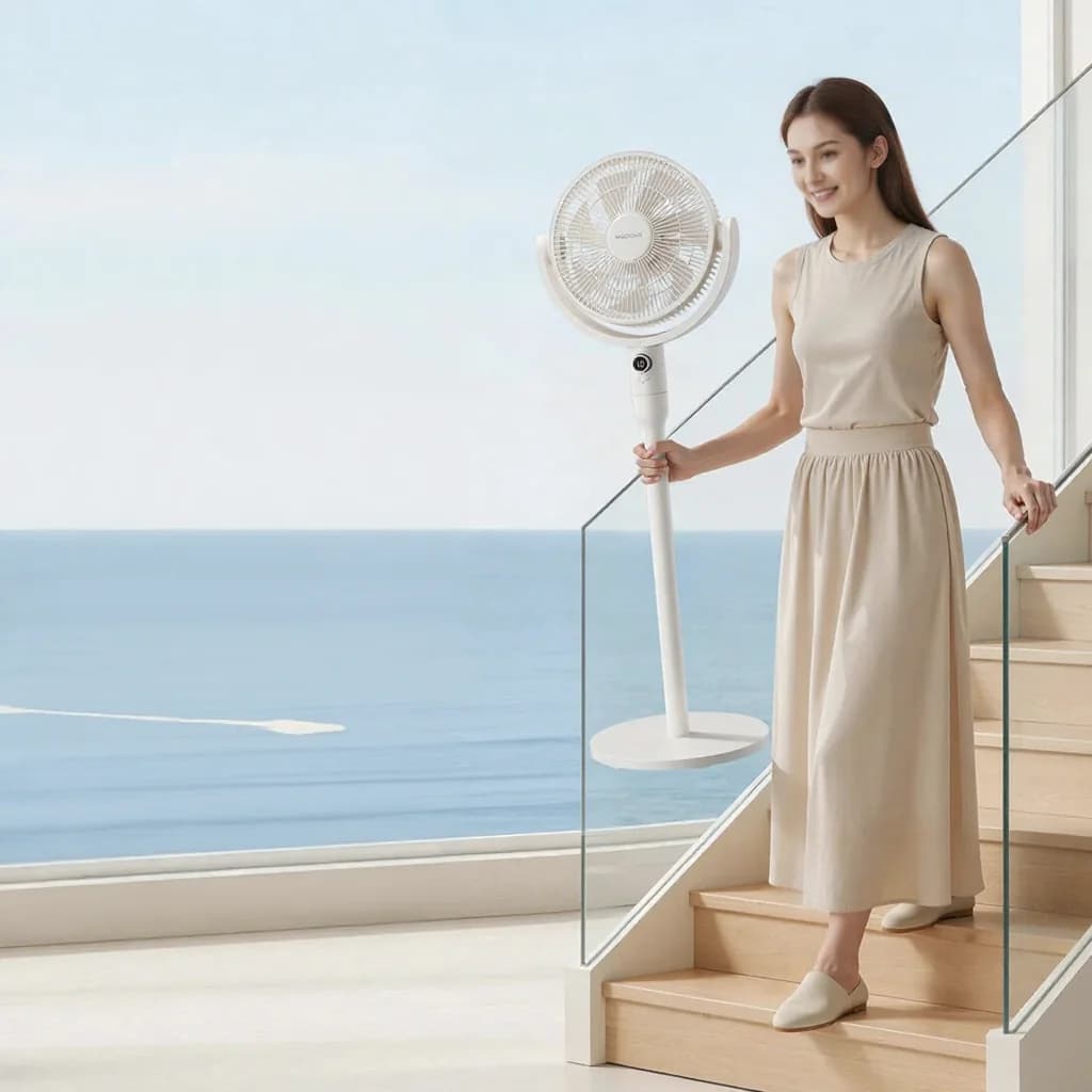Smart stolný cirkulačný ventilátor s hlasovým ovládaním a osciláciou