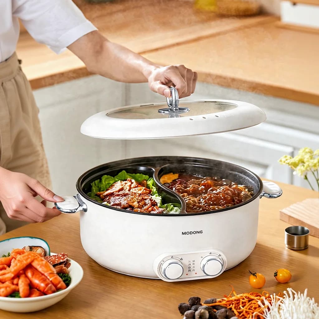 Dvojité ovládanie elektrický hot pot 6L veľká kapacita nepriľnavý