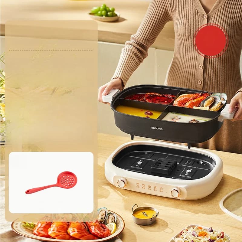 Delený elektrický hot pot 7L s rozdeľovacím hrncom a dvojitou reguláciou teploty