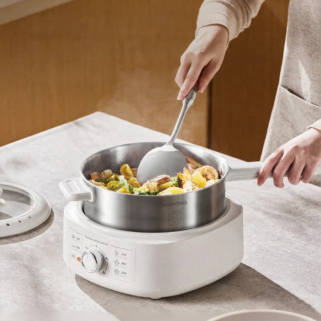 Nerezový elektrický hot pot s naparovačom, 3L, 220V