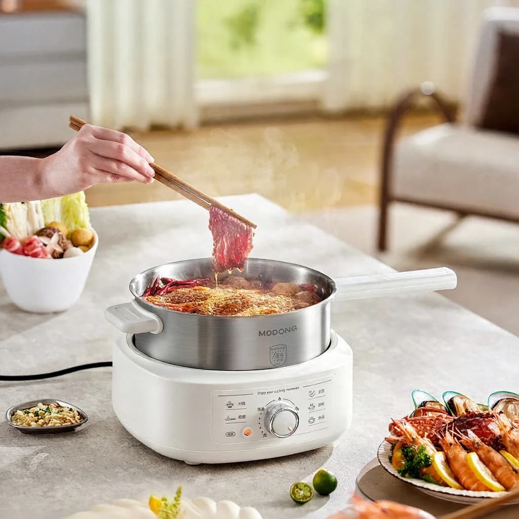Nerezový elektrický hot pot s naparovačom, 3L, 220V