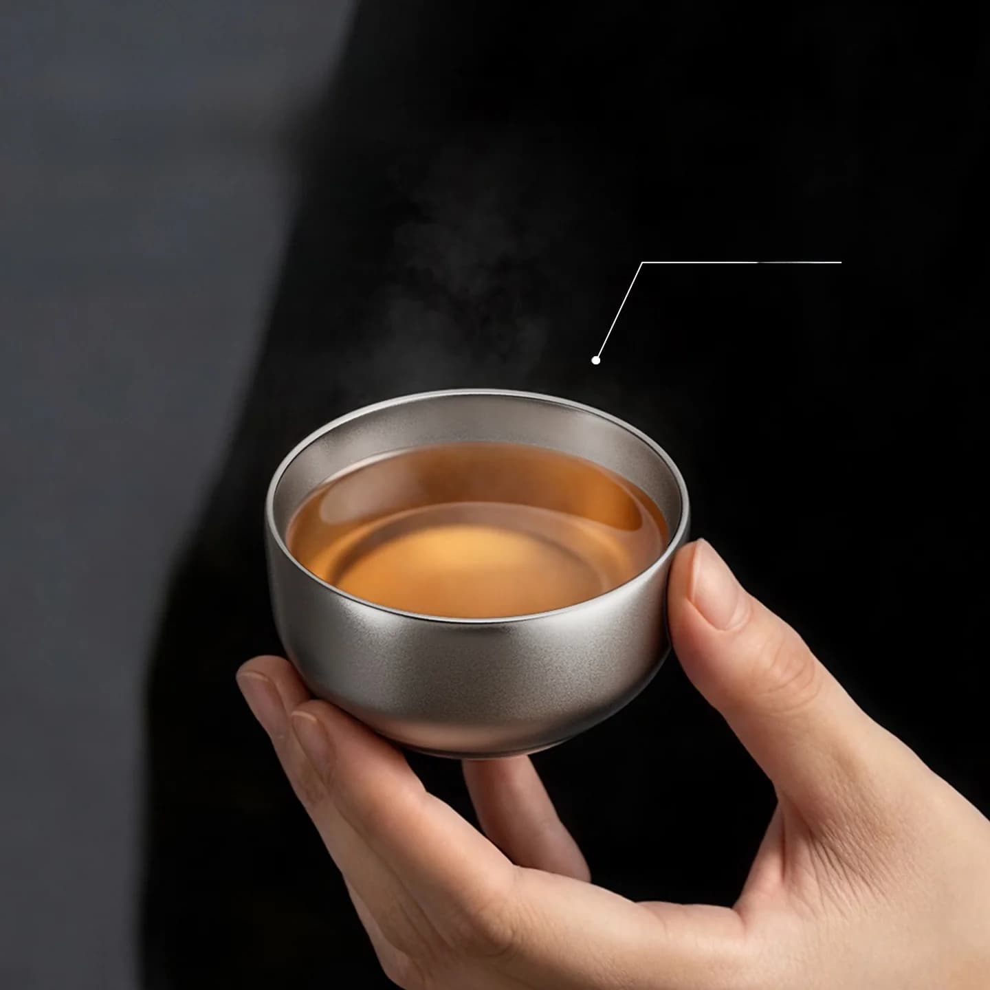 Sada šálok na gongfu čaj z čistého titánu 55ml ručne vyrábaná v jednoduchom prevedení