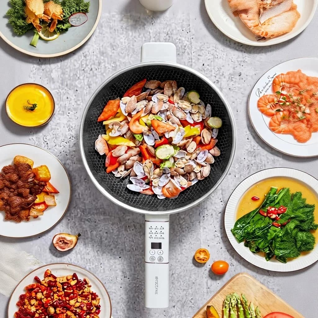 Elektrický multifunkčný hot pot s naparovacím košíkom 5L 220V