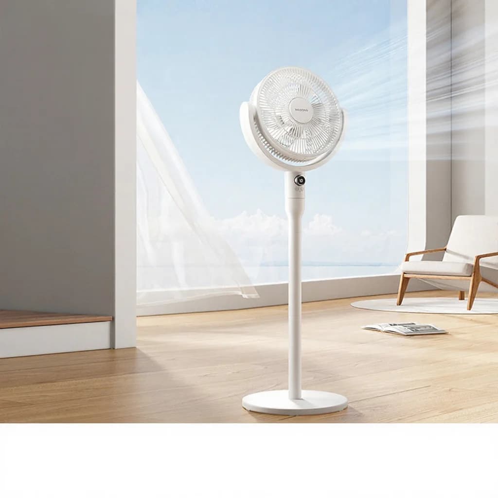 Stolný ventilátor s cirkuláciou vzduchu, hlasovým ovládaním a osciláciou