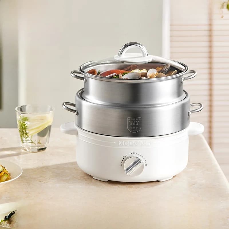 Delený elektrický hot pot z nehrdzavejúcej ocele 2L, 3 stupne ohrevu