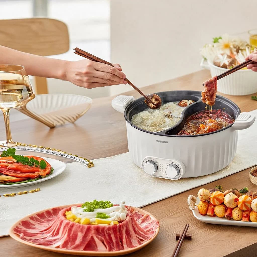 7L elektrický hot pot s dvoma zónami a nezávislou reguláciou teploty