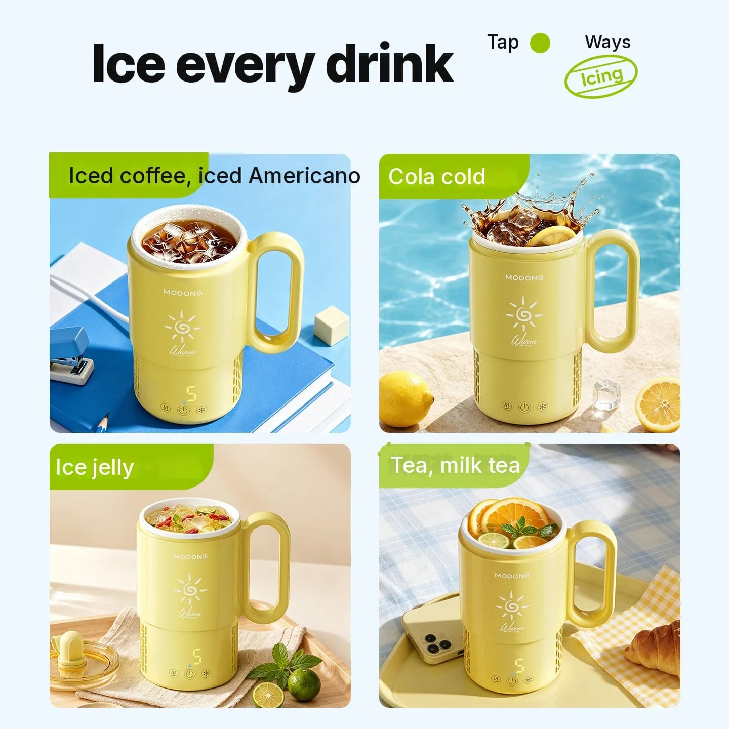 Mini chladiaci a ohrevný pohár 450 mL 36W s dotykovým ovládaním