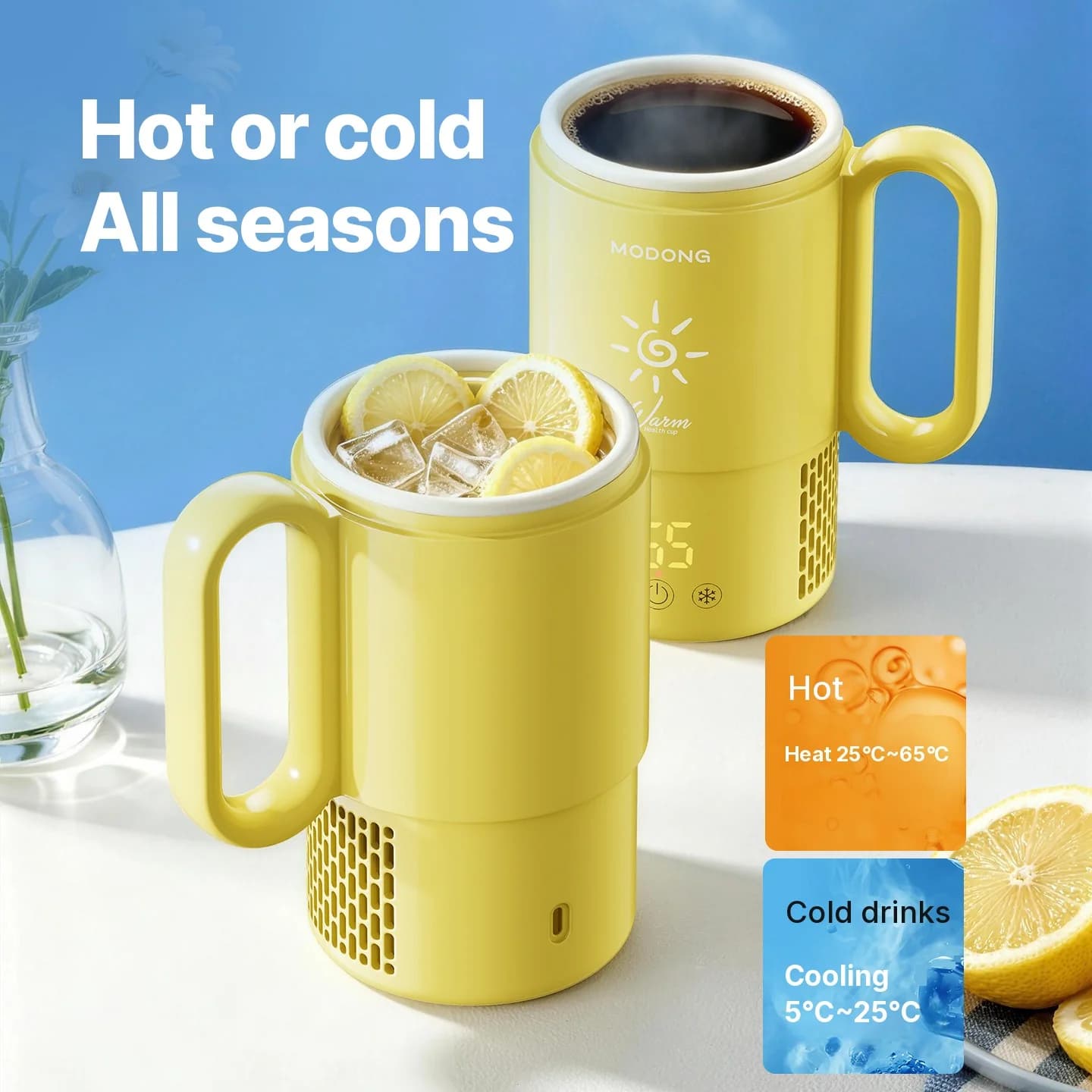 Mini chladiaci a ohrevný pohár 450 mL 36W s dotykovým ovládaním