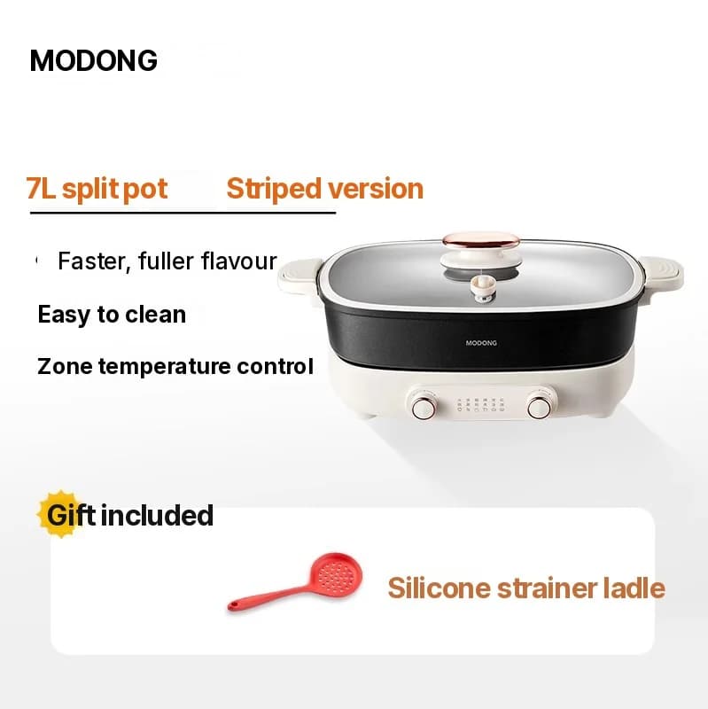 Elektrický hot pot 7 l s prepážkou alebo štvordielnym delením, 220V, rozdelený hrniec