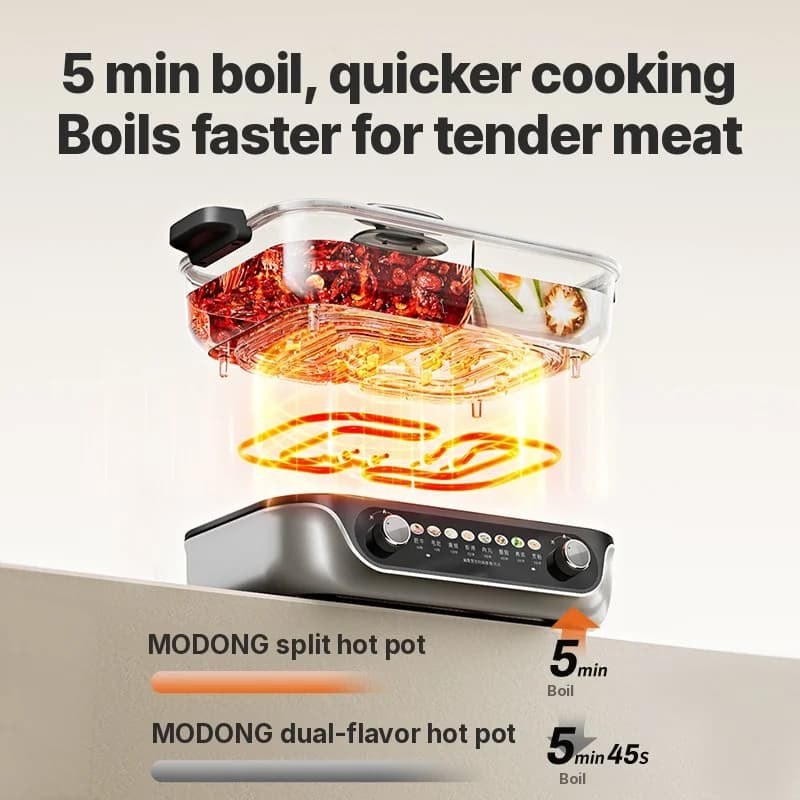 Delený elektrický hot pot s nepriľnavou vložkou, kapacita 8L
