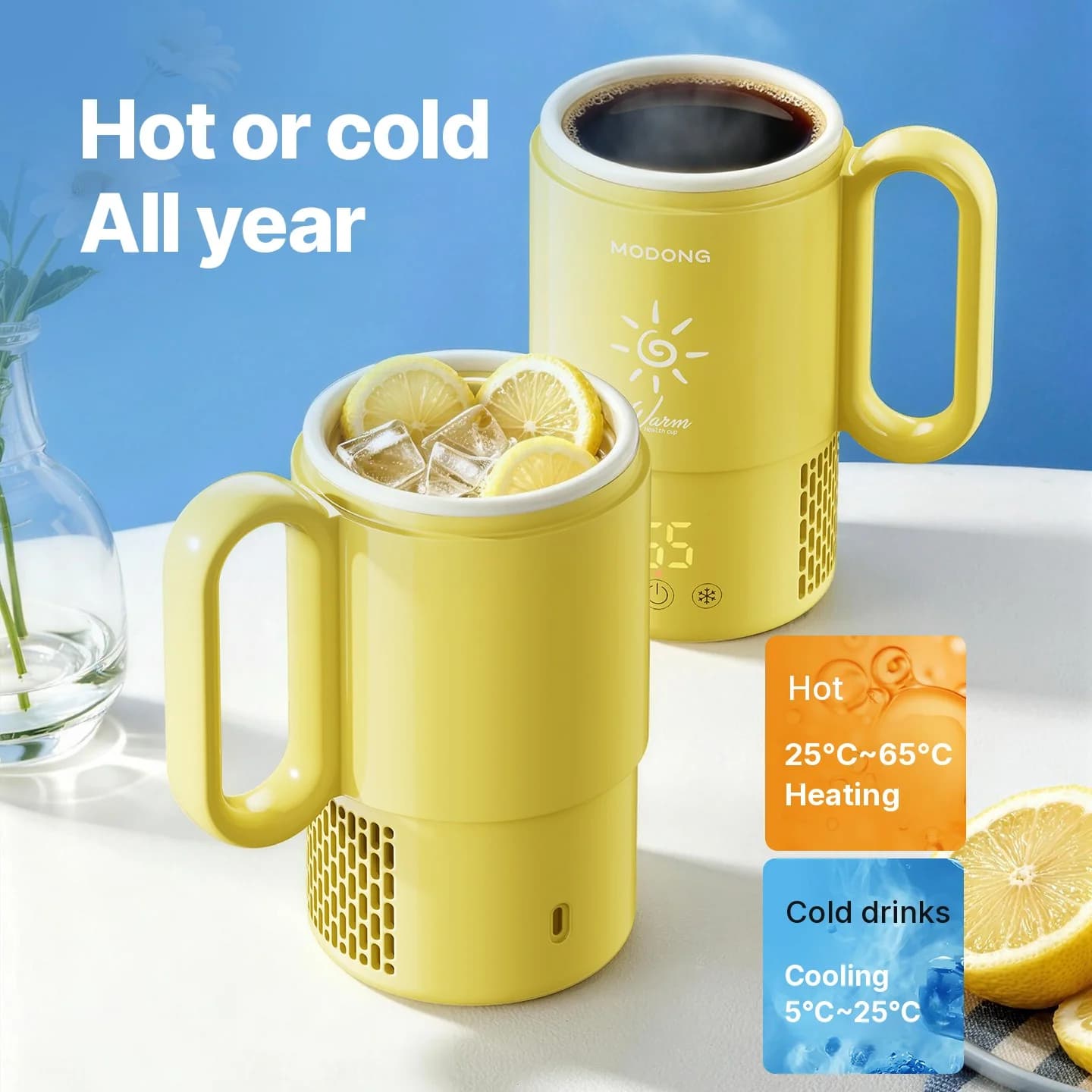 Mini chladiaci a ohrievací hrnček 450mL 36W dotykové ovládanie