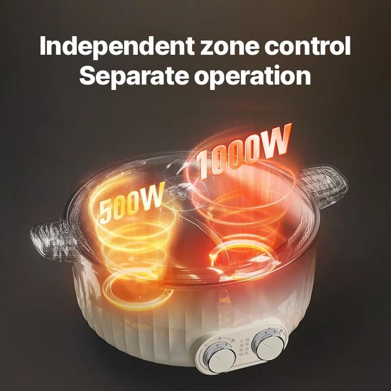 7L elektrický hot pot s dvoma zónami a nezávislou reguláciou teploty