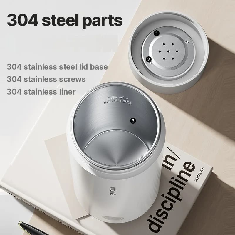 Prenosný elektrický ohrievací hrnček na vodu 304 vložka 300ml