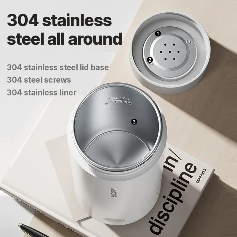 Prenosný elektrický ohrievací hrnček 304 nehrdzavejúca oceľ 300ml 220V