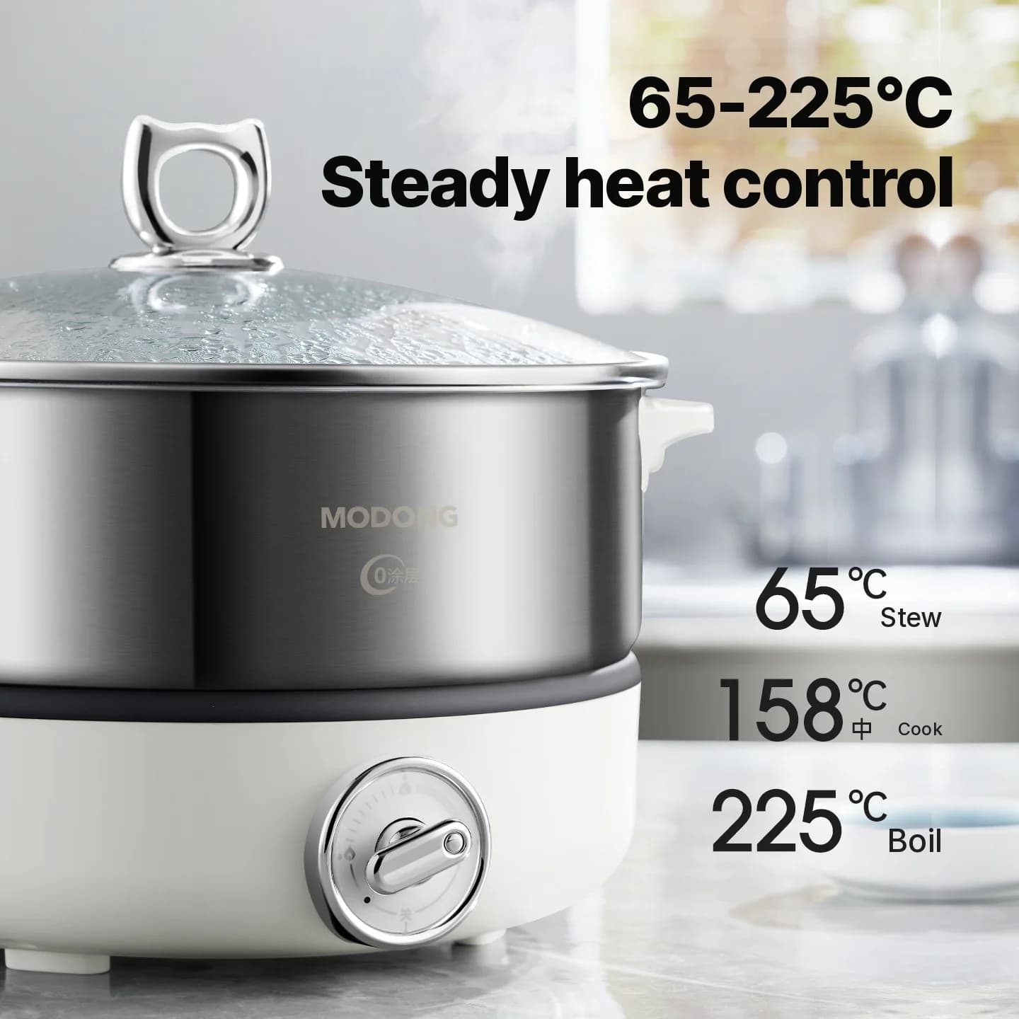 Delený elektrický hot pot s vnútornou vložkou z nehrdzavejúcej ocele 1500W