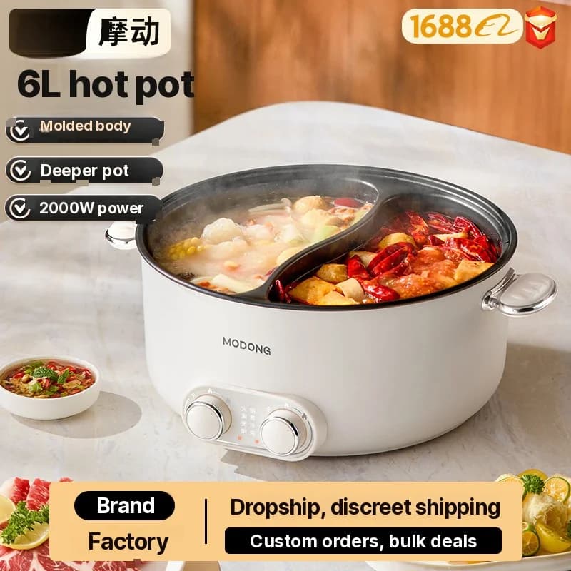 6L elektrický hot pot s dvomi zónami a nezávislou reguláciou teploty
