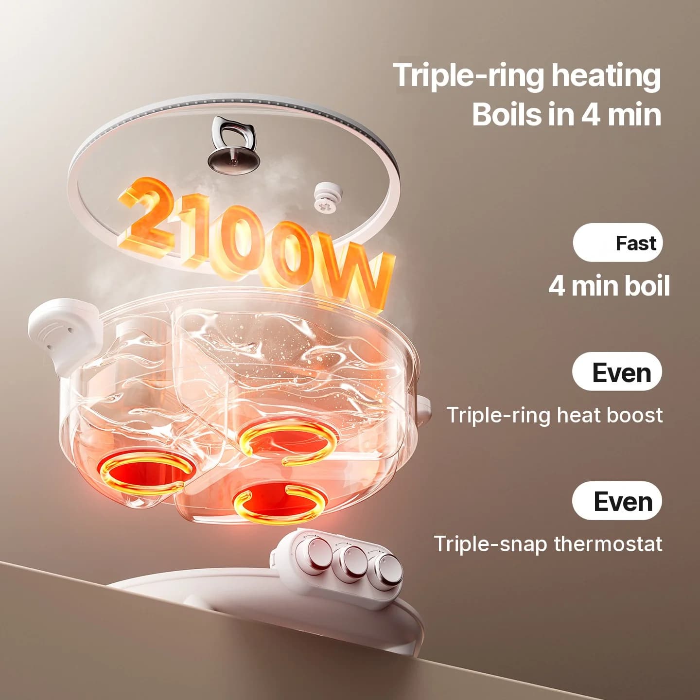 Elektrický hot pot s prepážkou, 5.6L/8L, 220V
