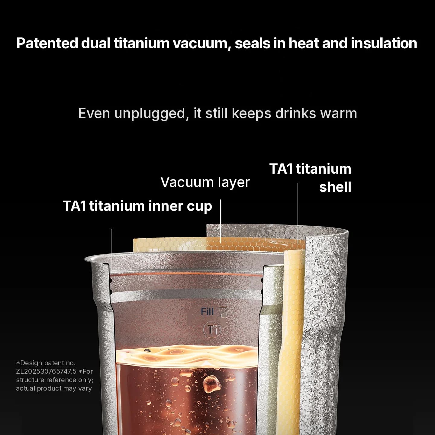 Titánový elektrický cestovný hrnček 400ml s displejom teploty