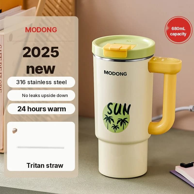 Prenosný elektrický hrnček na ohrev s 680 ml vnútrom z nehrdzavejúcej ocele