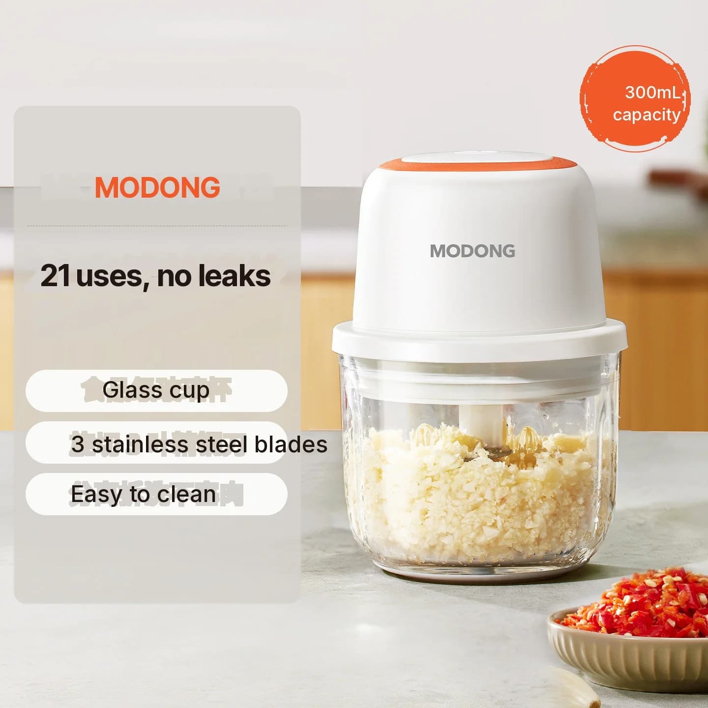 Elektrický drvič cesnaku Mini food processor 300ml 5V 45W