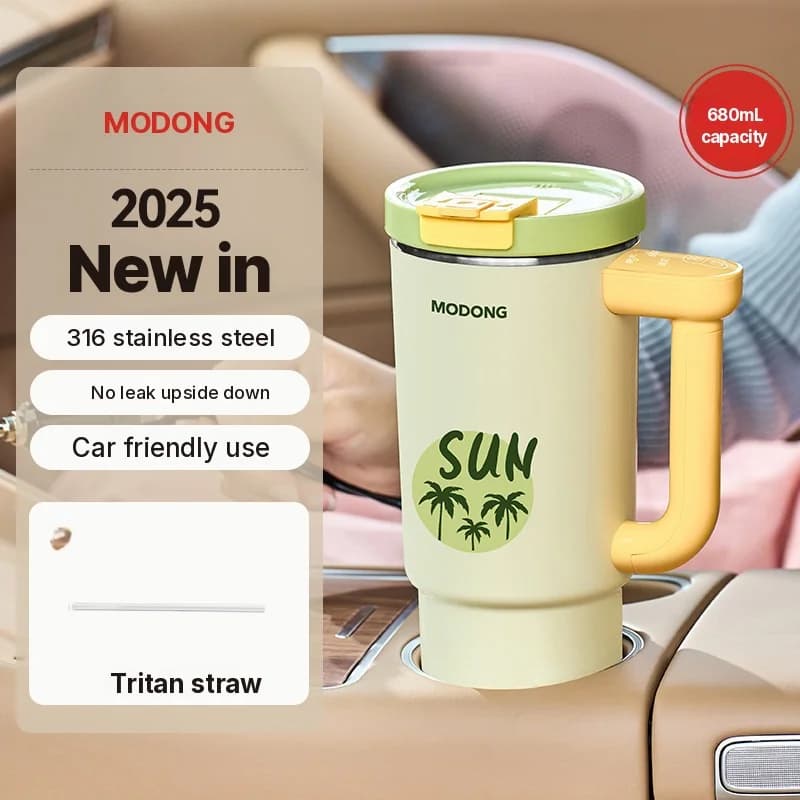 Prenosný elektrický hrnček na ohrev s 680 ml vnútrom z nehrdzavejúcej ocele
