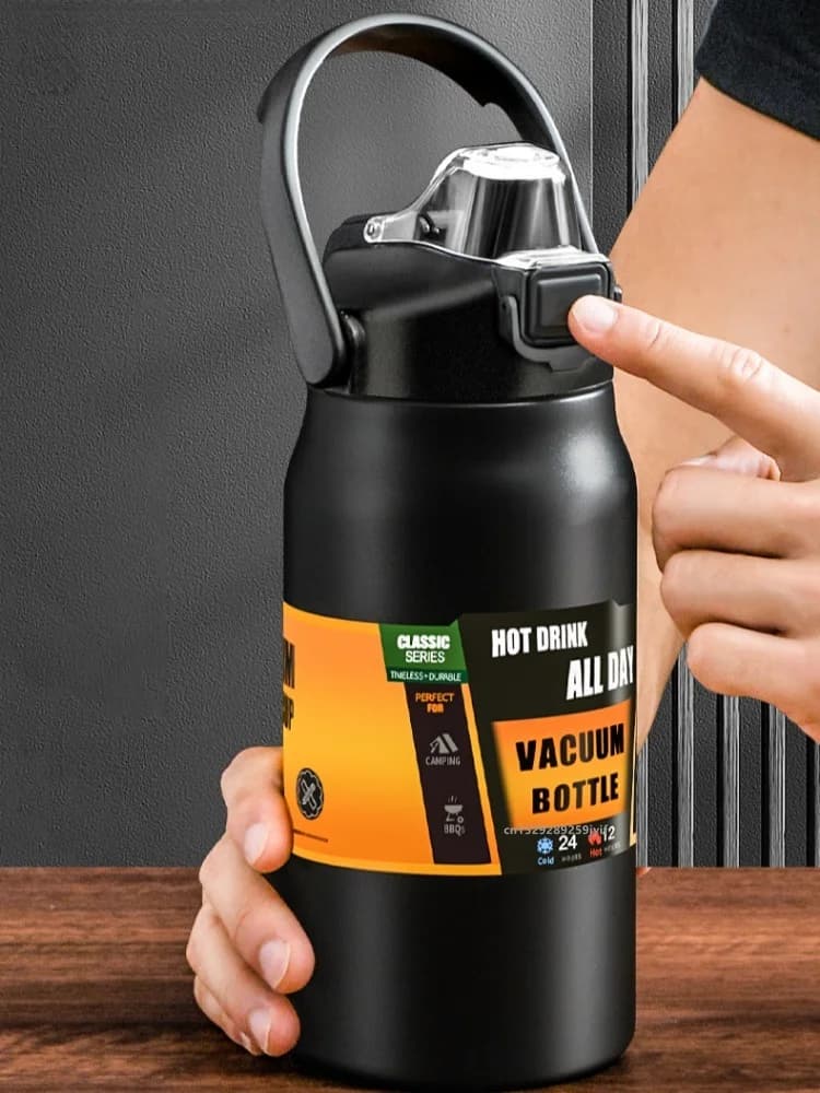 Veľká športová termoska so slamkou 0.8-1.5L