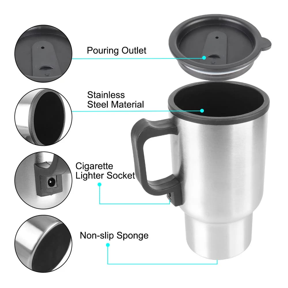 450ml 12V elektrická kanvica do auta