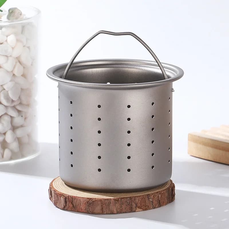 450ml čistý titánový hrnček s infuzérom na čaj
