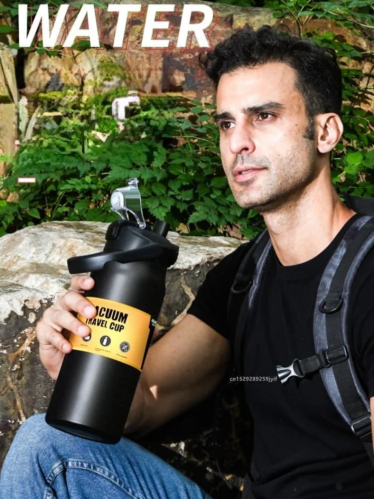 Veľká športová termoska so slamkou 0.8-1.5L